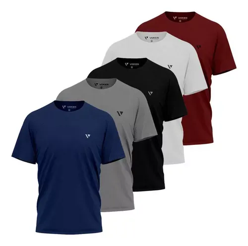 5 Camiseta Masculina Camisas Slim Voker 100% Algodo Atacado